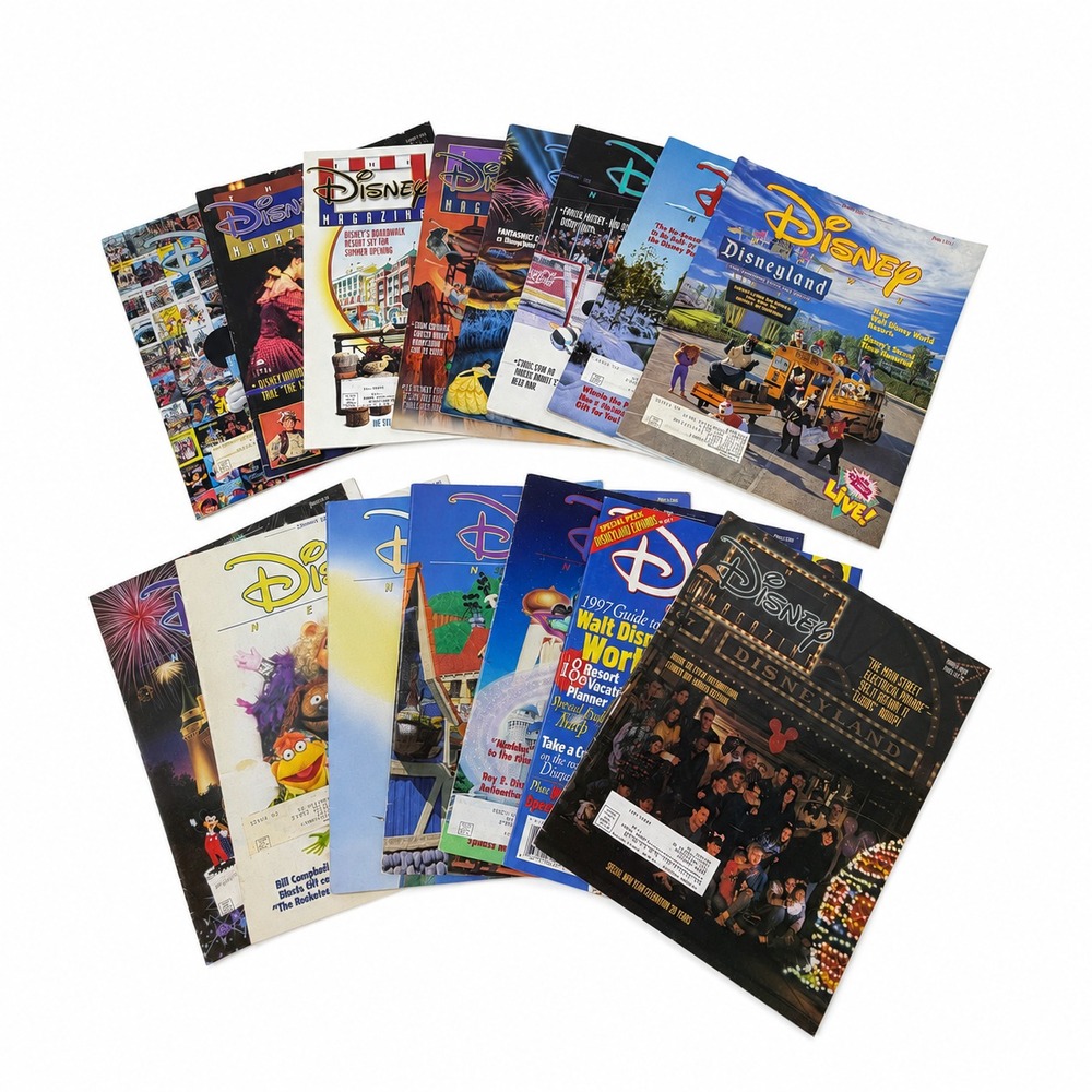 Disney News Magazine Lot 15 Issues 1990-1997 Mickey Aladdin Muppets Theme Parks